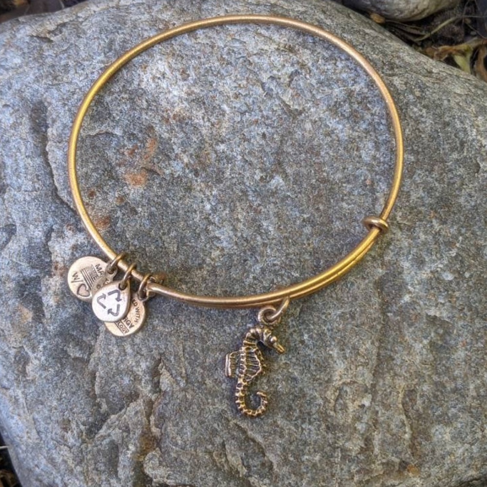 ALEX AND ANI Seahorse Charm Bangle Bracelet